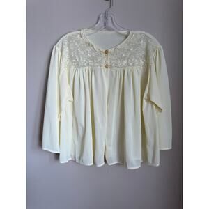 Vintage Philmaid Butter Yellow Lace Bed Jacket Cardigan Size 44/46 | Bridal